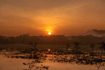 sunrise over a beautiful lake