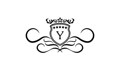 Luxury shield with crown Logo Y
