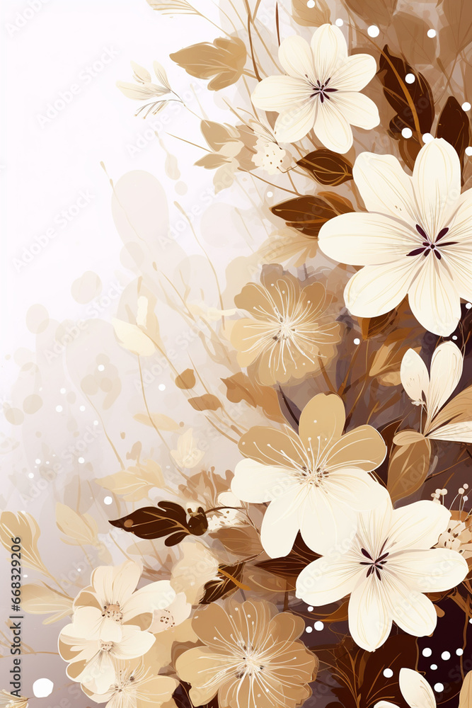 Wall mural background with flowers