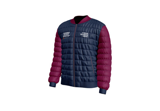 Bomber Jacket Mockup - Half Side View