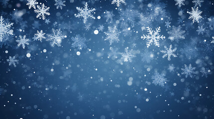 blue christmas background with snowflakes