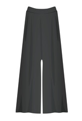 Black wide pants. vector illustration