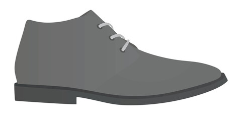 Grey  man ankle shoe. vector illustration