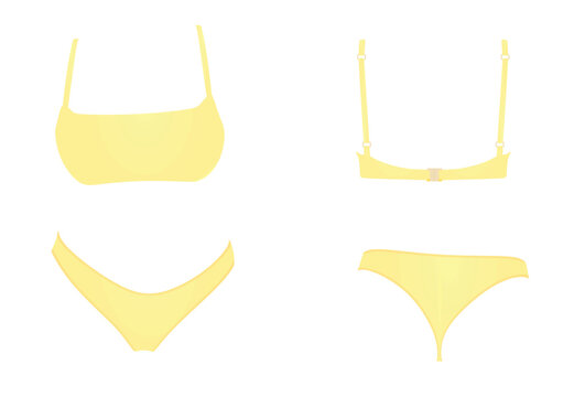 Yellow women underwear. vector illustration