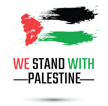 Palestine flag we stand with Palestine. Israel VS Palestine. Israel and Palestine conflict fight and war. support gaza and palestinian people