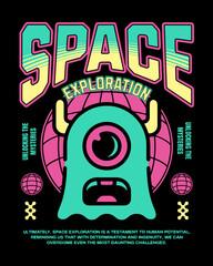 Space Streetwear Vector Art, Illustration and Graphic