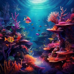 Fototapeta na wymiar Vibrant Underwater Ecosystem. Generative AI
