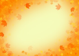 Autumn background. Autumn leaves on an orange background