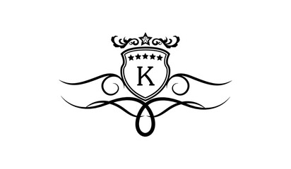 Monogram shield with crown Logo K