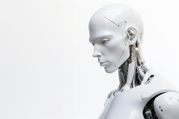 A humanoid robot on a neutral background. Minimalism. Future. 