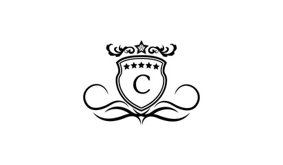 heraldic shield with crown Logo C