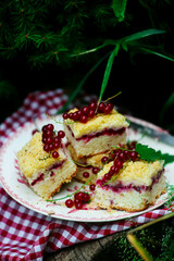 red currants and hazelnuts bars .style rustic