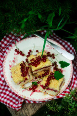 red currants and hazelnuts bars .style rustic