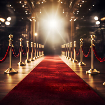 Red Carpet For Fancy Elegant Event, Hollywood Awards or High Fashion Gala