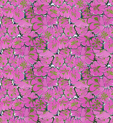 Obraz na płótnie Canvas Pink and Green Ebru Marbled Floral Design, Vector Seamless Repeating Pattern Tile