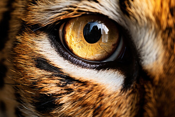 close-up of a eye of a tiger, generative ai 