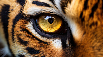 close-up of a eye of a tiger, generative ai 