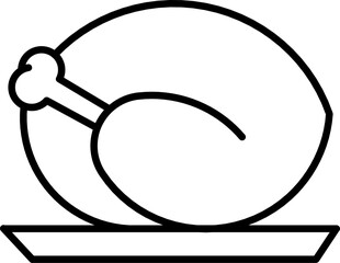 Silhouette of a delicious turkey