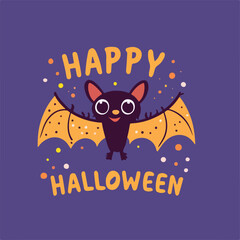 Happy Halloween bat for t-shirt design