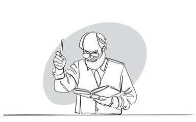 World Teachers Day October 5. Teacher helping a little student learn writing. Classroom line art vector graphic Background. Rights of teachers awareness. Kind Cool mature teacher. Students mentor,