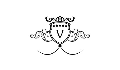 invitation card with rings logo V