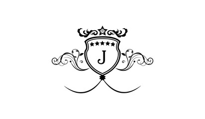 invitation card with rings logo J