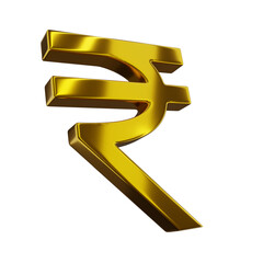 Golden Currency Sign Rupiah 3D Render