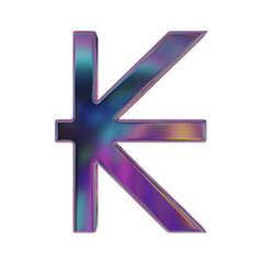 Metal Currency Sign Kip 3D Render