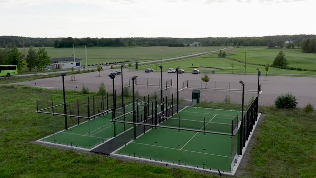 Padle tennis court outside in Sweden