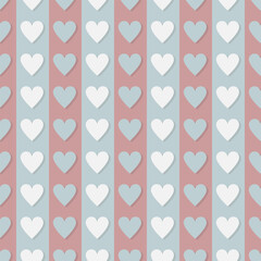 Pastel retro heart vector seamless pattern