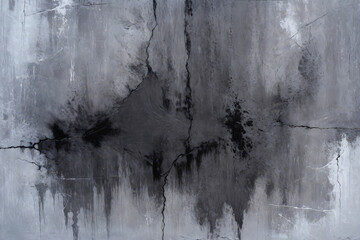 Black and white grunge-style, urban concrete wall texture with a vintage and worn surface