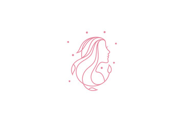 Natural beauty logo for cosmetic brand, line art logo design concept