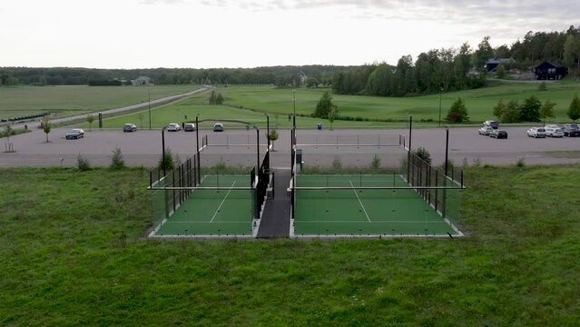 Padle tennis court outside in Sweden