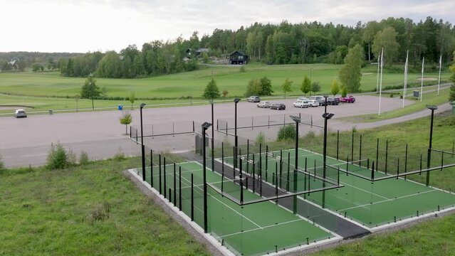 Padle tennis court outside in Sweden