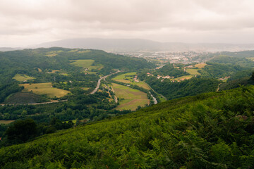 Obraz premium French countryside landscape in the Pyrenees mountains in Basque Country, France