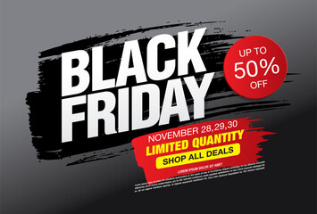 Fototapeta premium Black friday sale banner layout design
