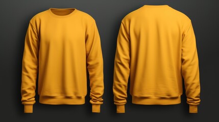 Two sweatshirts orange colors on a one color background. Mock up. Blank for creating promotional...