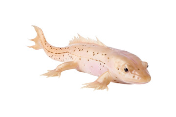 Baby Leucistic Axolotl (PNG) isolated on a transparent background, AI