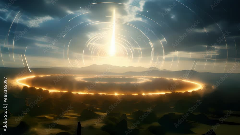 Aufkleber future of energy a crop circle resembling a giant power grid, utilizing advanced energy systems and 