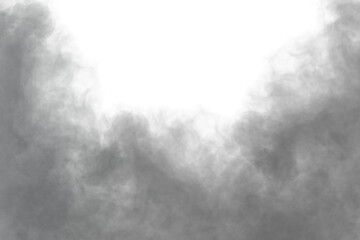 Abstract smoke misty fog on isolated transparent background. Fog smoke, dark smog clouds on white, morning mist. magic haze, natural 
 - obrazy, fototapety, plakaty