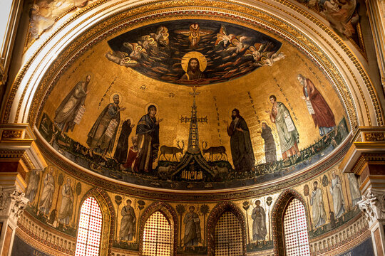 Rome, Italy, September 25, 2023: The apse of the Basilica of Saint John Lateran in Rome