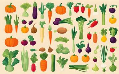 Modern Design Motifs of Vegetables