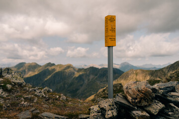 sign pic de calberante in Pyrenees National Park, spain