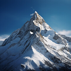 Fondo natural con detalle de pico monta&ntilde;oso con nieve y cielo azul