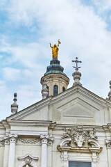 Fototapeta na wymiar View of the church (Basilica di San Giovanni Battista) in Lonato del Garda, in Brescia, Italy.