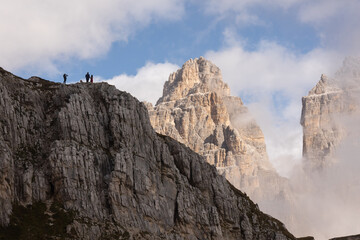 Dolomites' majestic cliff and mountains