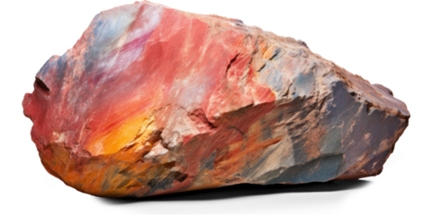 colorful heavy rock, png file of isolated cutout object on transparent background with shadow