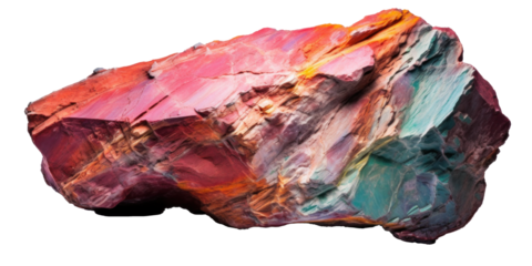 colorful heavy rock, png file of isolated cutout object on transparent background