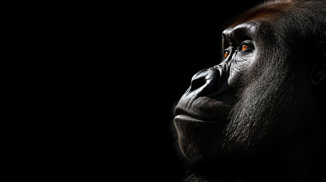 gorilla up close profile portrait