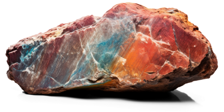 colorful heavy rock, png file of isolated cutout object on transparent background with shadow